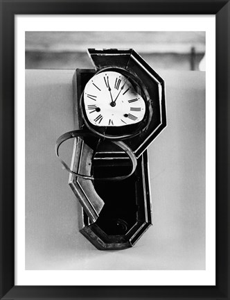 Framed Clock from Nagasaki, stopped at 11:02 AM, August 9, 1945 at the moment of the Atomic Bomb explosion,  Nagasaki, Japan Print