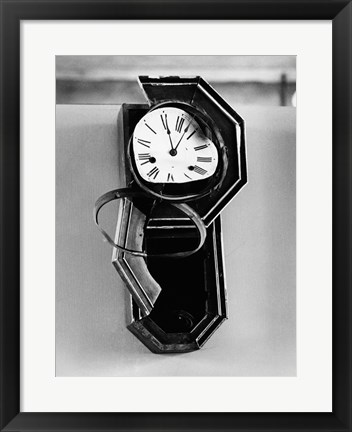 Framed Clock from Nagasaki, stopped at 11:02 AM, August 9, 1945 at the moment of the Atomic Bomb explosion,  Nagasaki, Japan Print