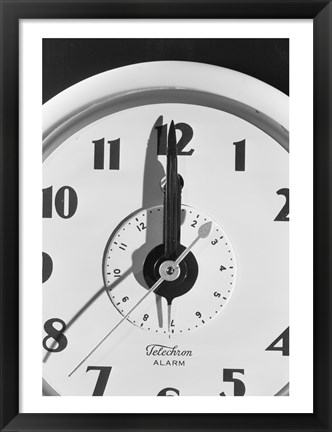 Framed Face clock showing 12 o&#39;clock, close-up Print