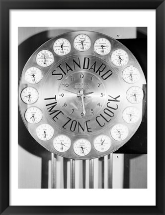 Framed Time zone clock Print