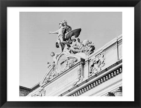 Framed USA, New York State, New York City, Grand Central Clock, low angle view Print