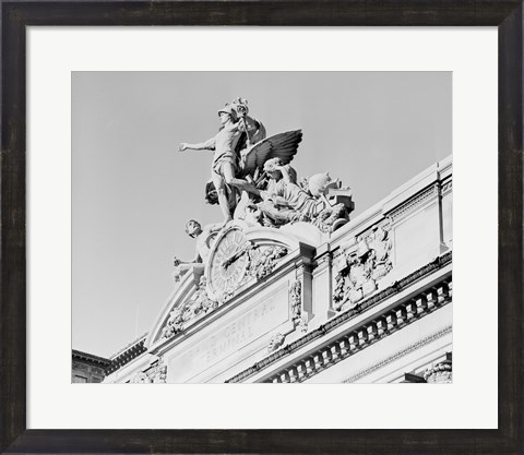 Framed USA, New York State, New York City, Grand Central Clock, low angle view Print