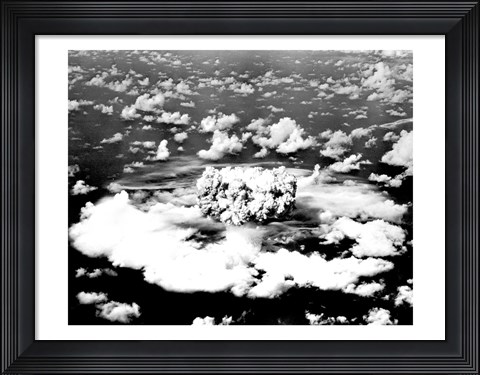 Framed Aerial view of an atomic bomb explosion, Bikini Atoll, Marshall Islands Print