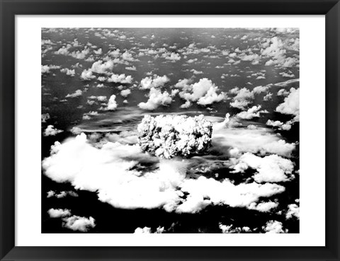 Framed Aerial view of an atomic bomb explosion, Bikini Atoll, Marshall Islands Print