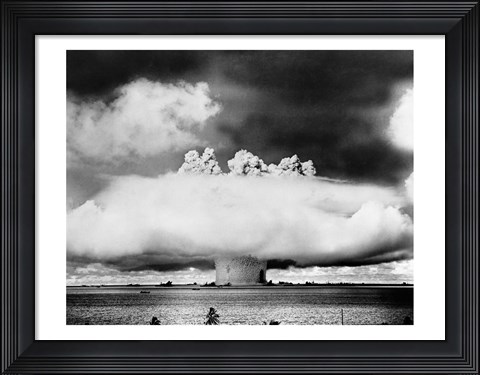 Framed Atomic bomb explosion, Bikini Atoll, Marshall Islands Print