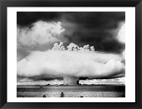 Framed Atomic bomb explosion, Bikini Atoll, Marshall Islands Print