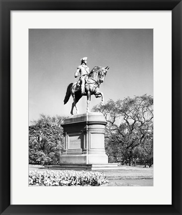 Framed Low angle view of a statue of George Washington, Boston Public Garden, Boston, Massachusetts, USA Print