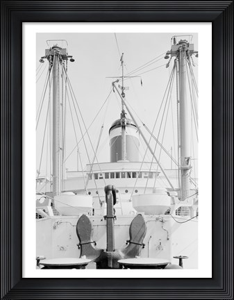 Framed Anchor on deck, passenger ship in the background Print