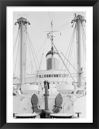 Framed Anchor on deck, passenger ship in the background Print