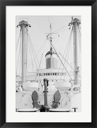 Framed Anchor on deck, passenger ship in the background Print