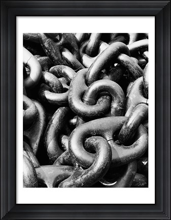 Framed Close-up of a rusty anchor chain, Sun Shipbuilding Company, Chester, Pennsylvania, USA Print