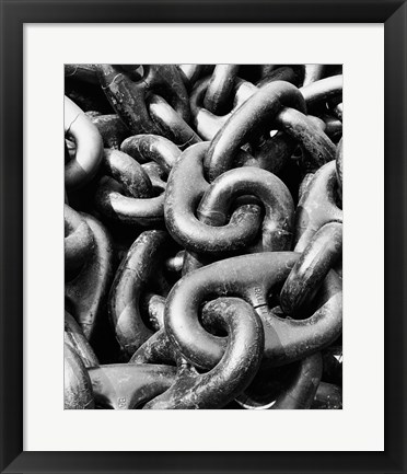 Framed Close-up of a rusty anchor chain, Sun Shipbuilding Company, Chester, Pennsylvania, USA Print