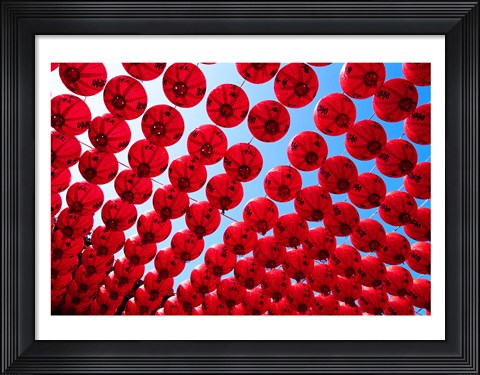 Framed Taiwan,Kaohsiung,Cijin Island,Chinese Lanterns at Tianhou Temple Print