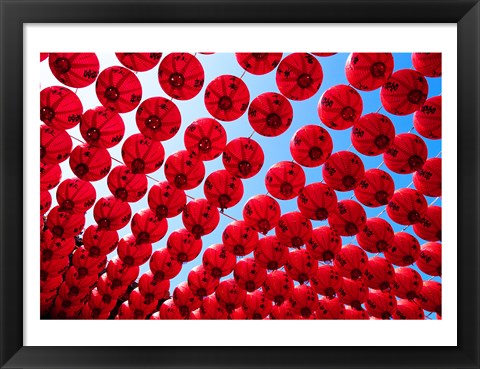 Framed Taiwan,Kaohsiung,Cijin Island,Chinese Lanterns at Tianhou Temple Print