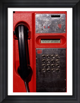 Framed Close-up of a pay phone Print