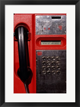 Framed Close-up of a pay phone Print