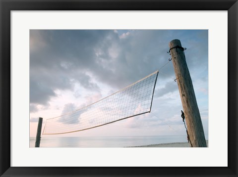 Framed Volleyball net on the beach Print