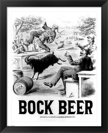 Framed Bock Beer celebration Print