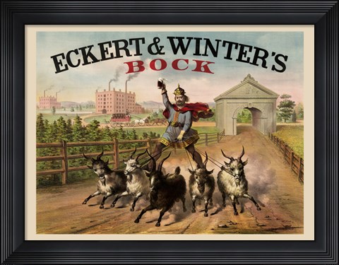 Framed Eckert and Winters Bock Beer Print