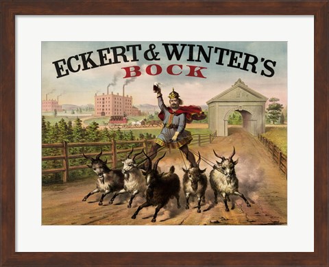 Framed Eckert and Winters Bock Beer Print