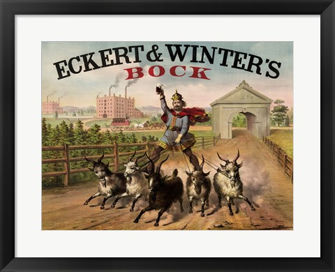 Framed Eckert and Winters Bock Beer Print