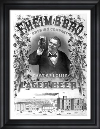 Framed F. Heim and Bros Lager Print