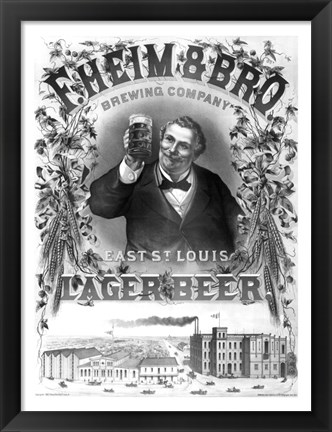 Framed F. Heim and Bros Lager Print