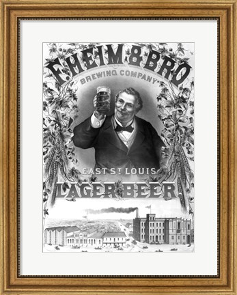 Framed F. Heim and Bros Lager Print