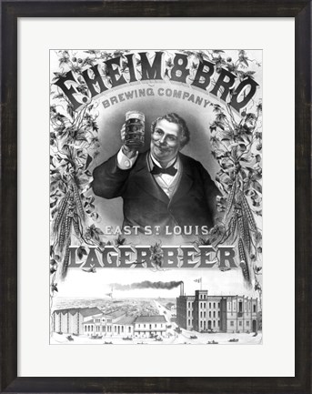 Framed F. Heim and Bros Lager Print