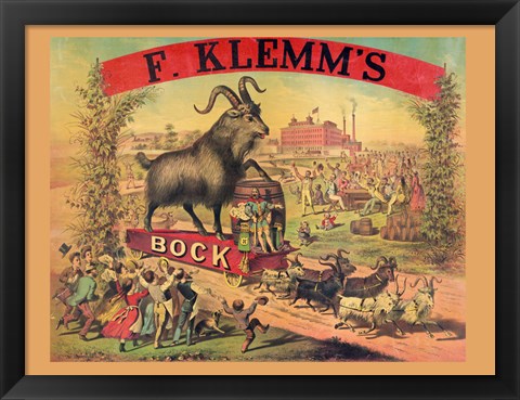 Framed F. Klems Bock Beer Print