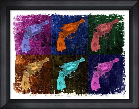 Framed Revolver - Pop Art Print