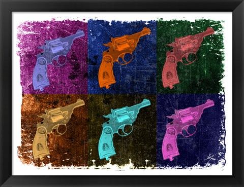 Framed Revolver - Pop Art Print