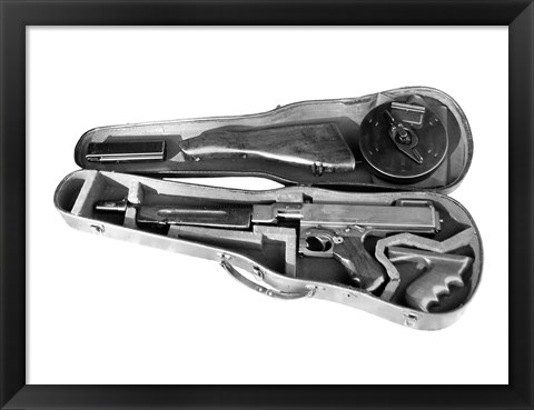 Framed Tommy Gun in a Violin Case Print