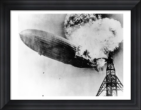 Framed Hindenburg Burning Print