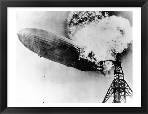 Framed Hindenburg Burning Print