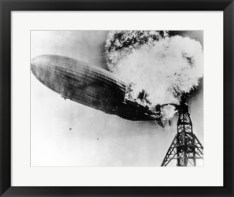 Framed Hindenburg Burning Print