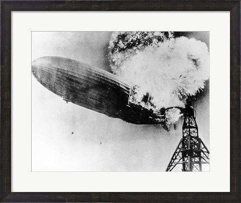 Framed Hindenburg Burning Print