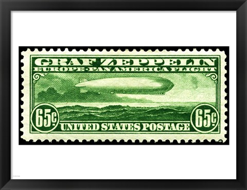 Framed Graf Zeppelin Stamp Print