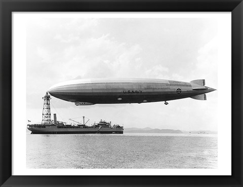 Framed USS Los Angeles Moored to USS Patoka, 1931 Print