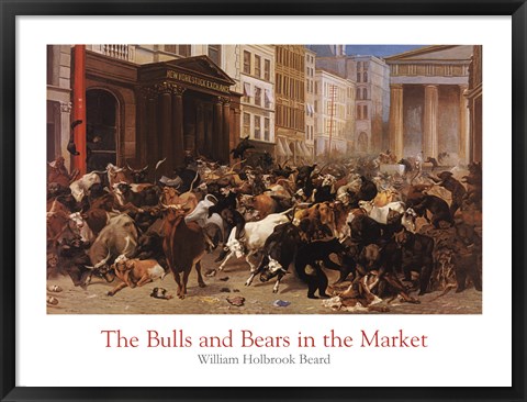 Framed Bulls and Bears in the Market Print