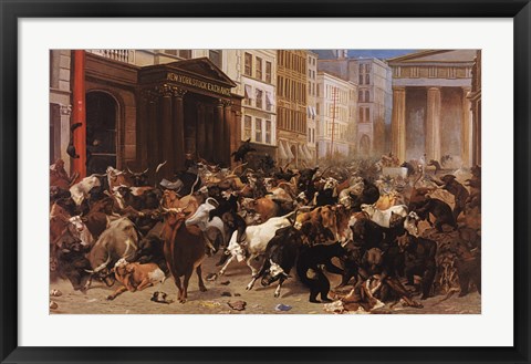 Framed Bulls and Bears in the Market Print