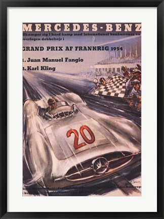 Framed Mercedes Benz 1954 Grand Prix Print