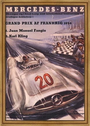 Framed Mercedes Benz 1954 Grand Prix Print