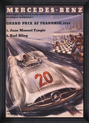 Framed Mercedes Benz 1954 Grand Prix Print