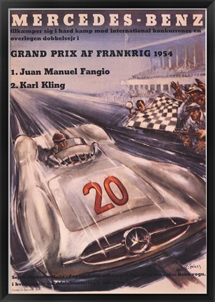 Framed Mercedes Benz 1954 Grand Prix Print