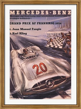 Framed Mercedes Benz 1954 Grand Prix Print