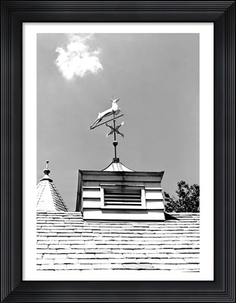 Framed Weather Vane of Leaping Deer Print