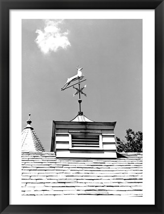 Framed Weather Vane of Leaping Deer Print