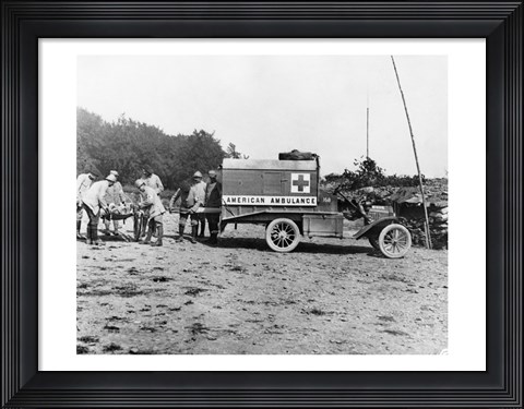 Framed Ambulance During World War I Print