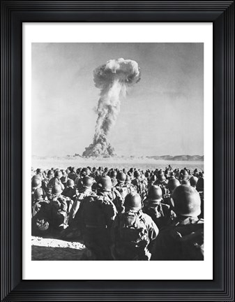 Framed Atomic Bomb Testing in a Desert, Camp Desert Rock, Las Vegas, Nevada, USA Print